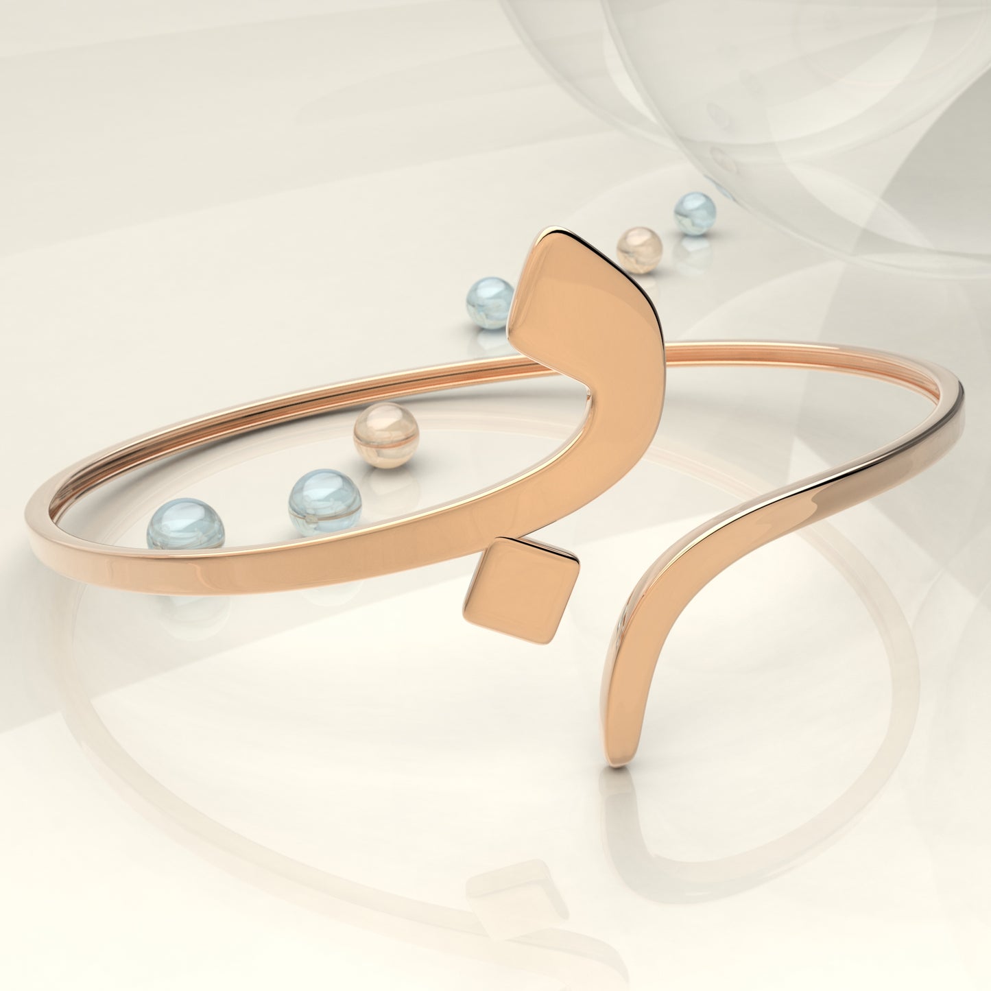 CALLIGRAPHY ࢪº6 | 18K Gold Bangle - Letter 'ب'