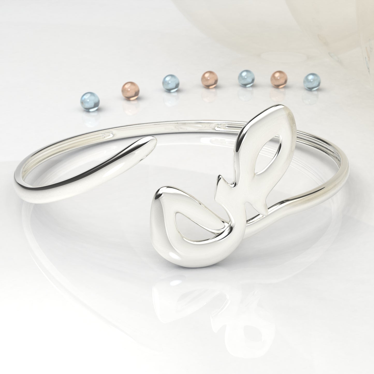 CALLIGRAPHY ࢪº66 | 18K Gold Bangle - Letter 'ص'