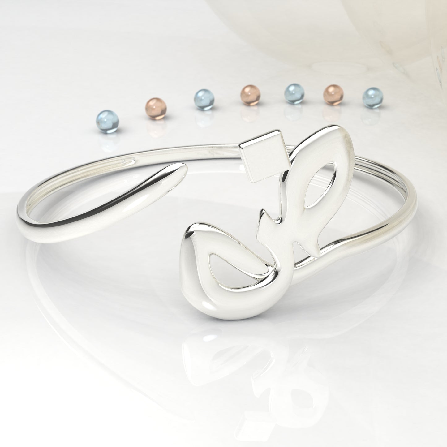 CALLIGRAPHY ࢪº71 | 18K Gold Bangle - Letter 'ض'