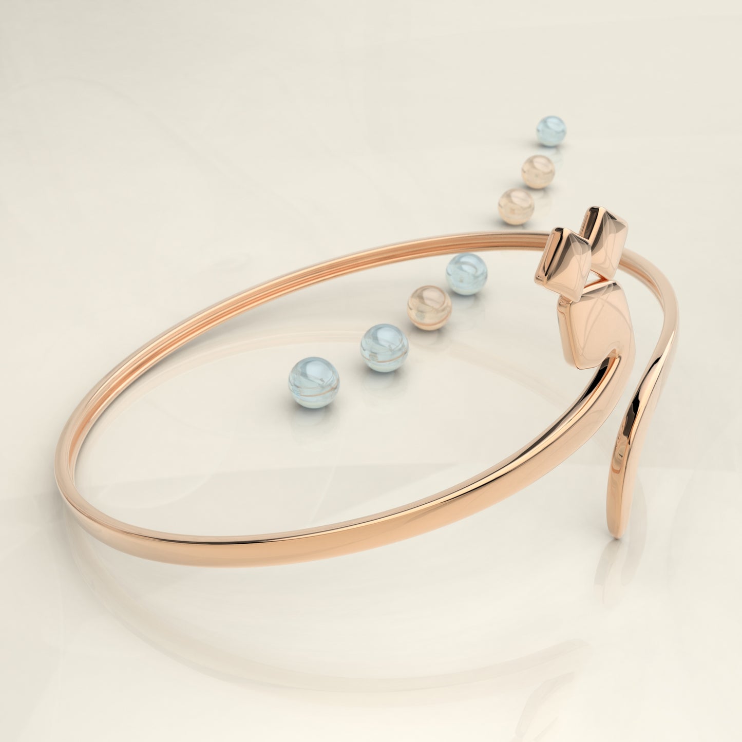 CALLIGRAPHY ࢪº101 | 18K Gold Bangle - Letter 'ق'