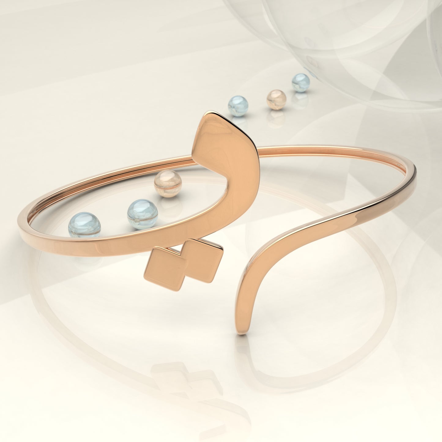 CALLIGRAPHY ࢪº136 | 18K Gold Bangle - Letter 'ي'