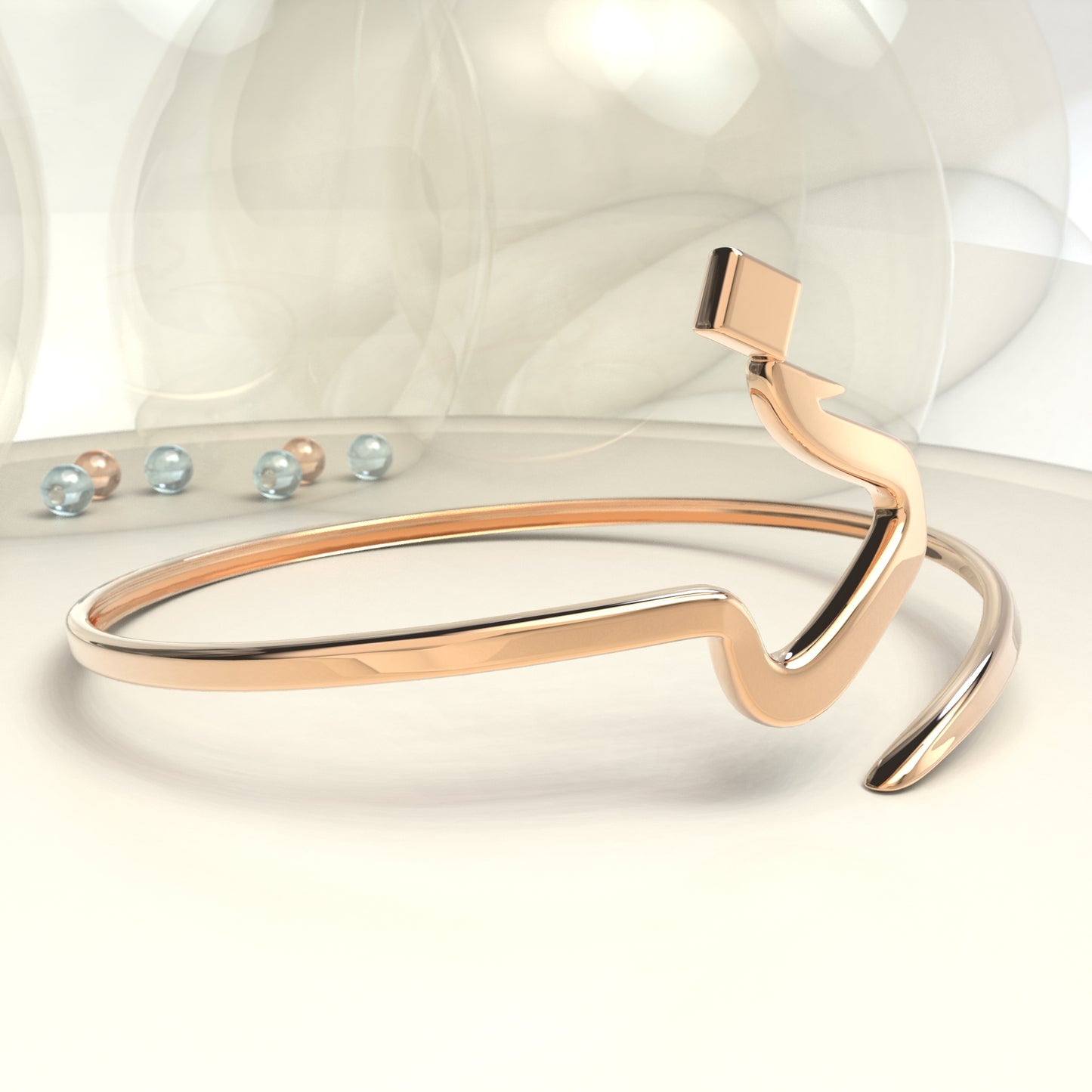 CALLIGRAPHY ࢪº41 | 18K Gold Bangle - Letter 'ذ'