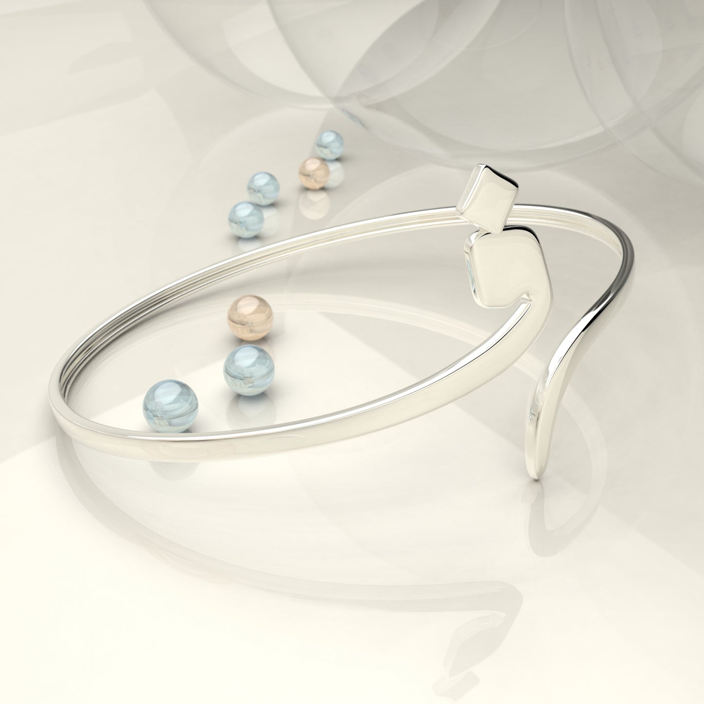 CALLIGRAPHY ࢪº96 | 18K Gold Bangle - Letter 'ف'