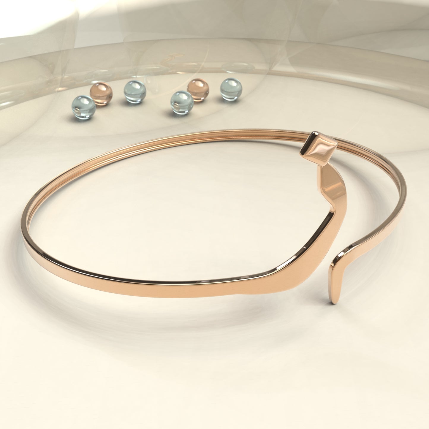 CALLIGRAPHY ࢪº51 | 18K Gold Bangle - Letter 'ز'