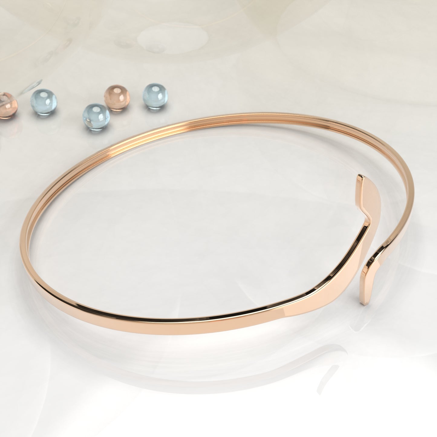 CALLIGRAPHY ࢪº46 | 18K Gold Bangle - Letter 'ر'