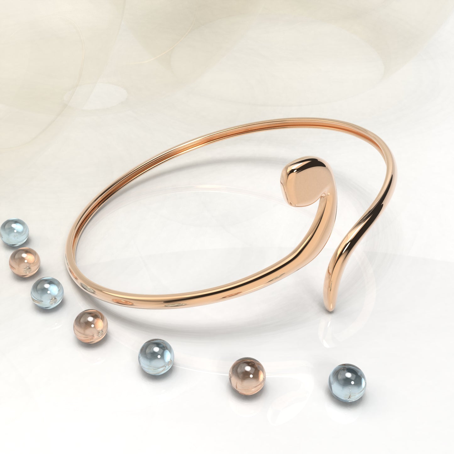 CALLIGRAPHY ࢪº131 | 18K Gold Bangle - Letter 'و'