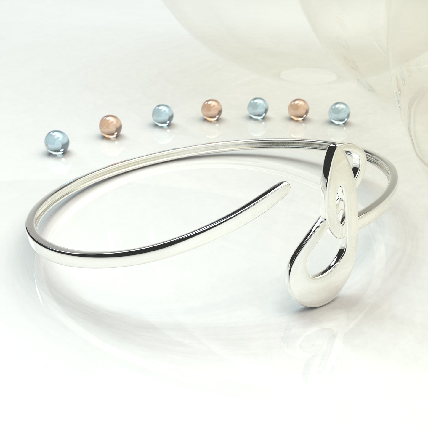 CALLIGRAPHY ࢪº111 | 18K Gold Bangle - Letter 'ل'