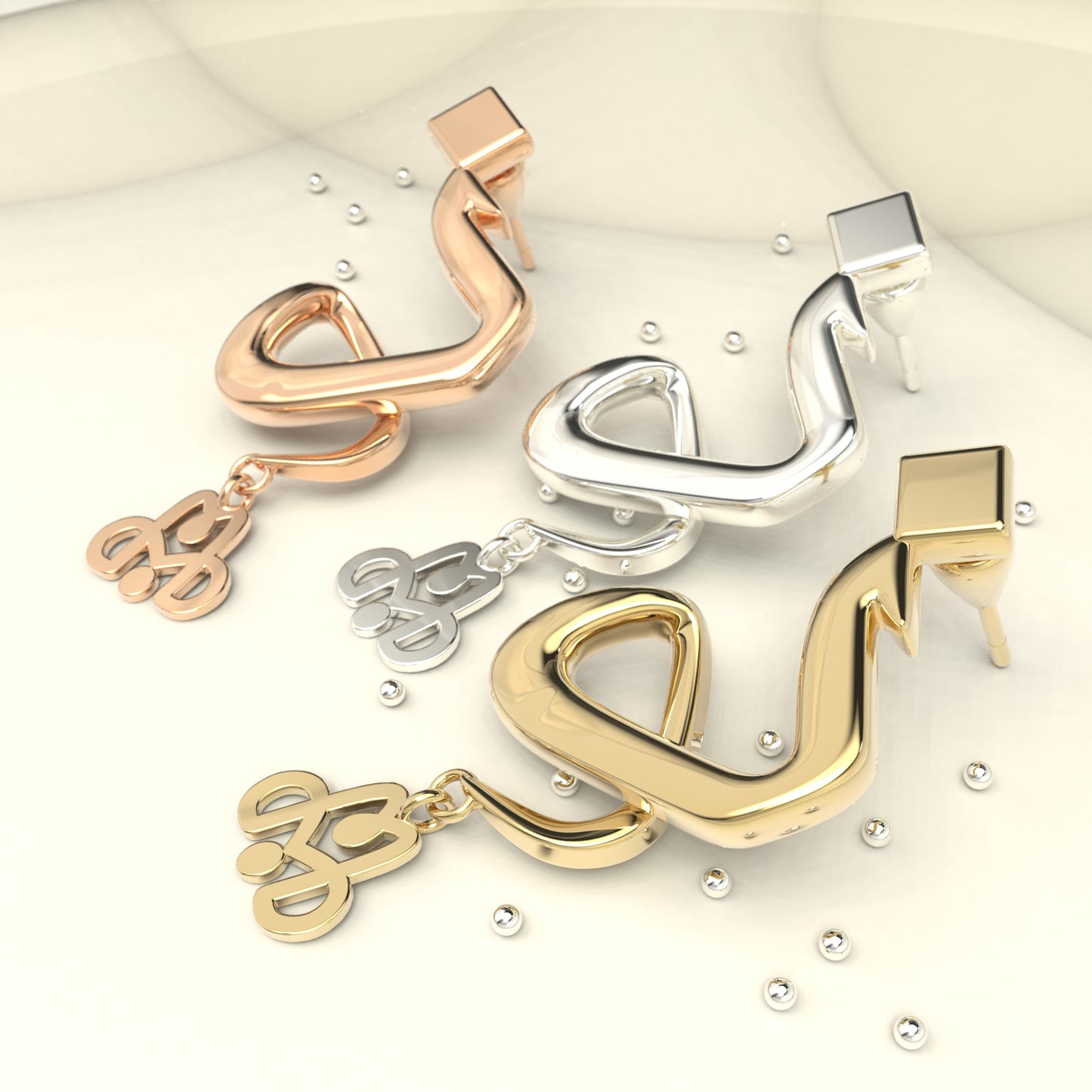 CALLIGRAPHY ࢪº42 | 18K Gold Earrings - Letter 'ذ'