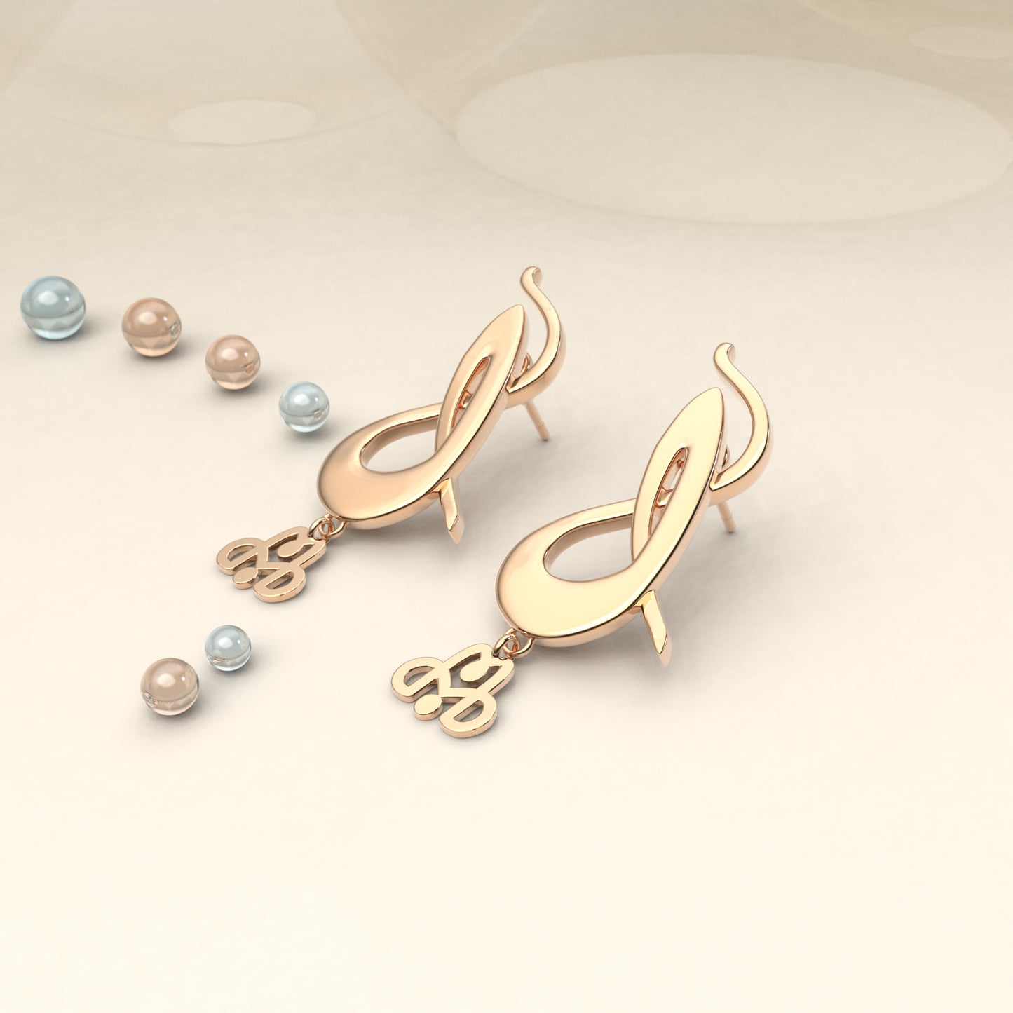 CALLIGRAPHY ࢪº112 | 18K Gold Earrings - Letter 'ل'