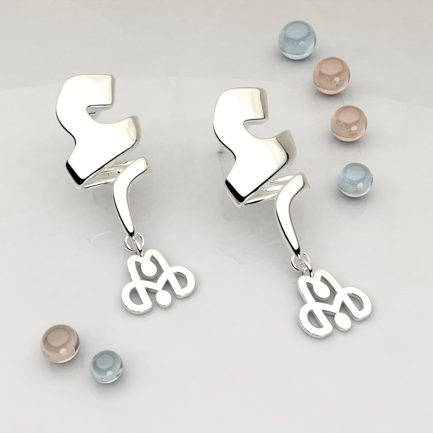 CALLIGRAPHY ࢪº87 | 18K Gold Earrings - Letter 'ع'