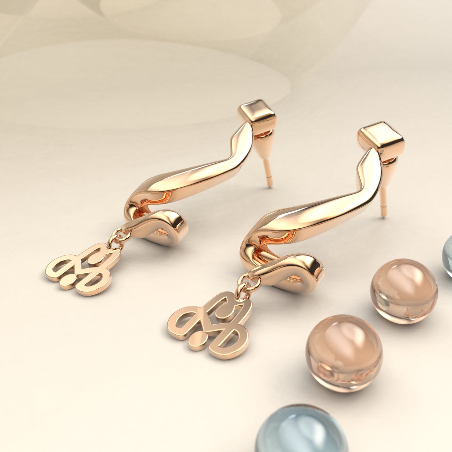 CALLIGRAPHY ࢪº52 | 18K Gold Earrings - Letter 'ز'