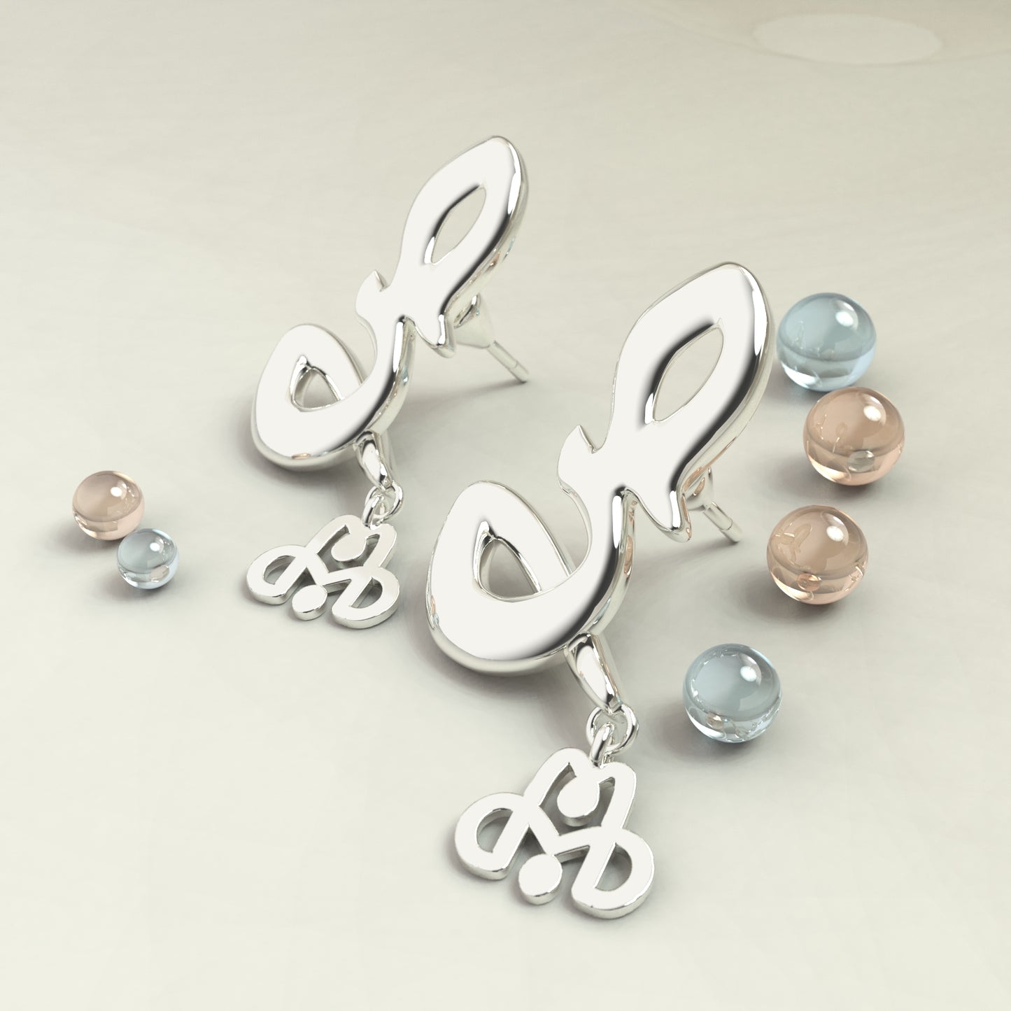 CALLIGRAPHY ࢪº67 | 18K Gold Earrings - Letter 'ص'