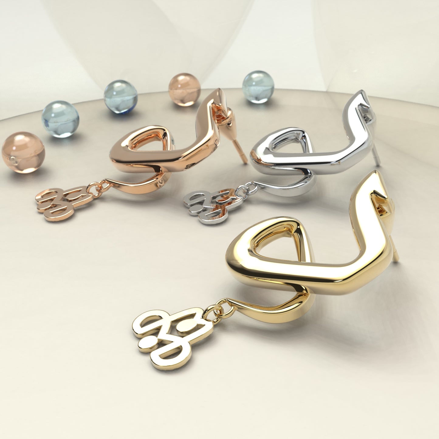 CALLIGRAPHY ࢪº37 | 18K Gold Earrings - Letter 'د'