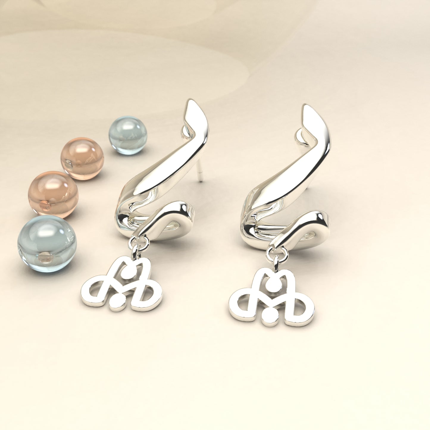 CALLIGRAPHY ࢪº47 | 18K Gold Earrings - Letter 'ر'