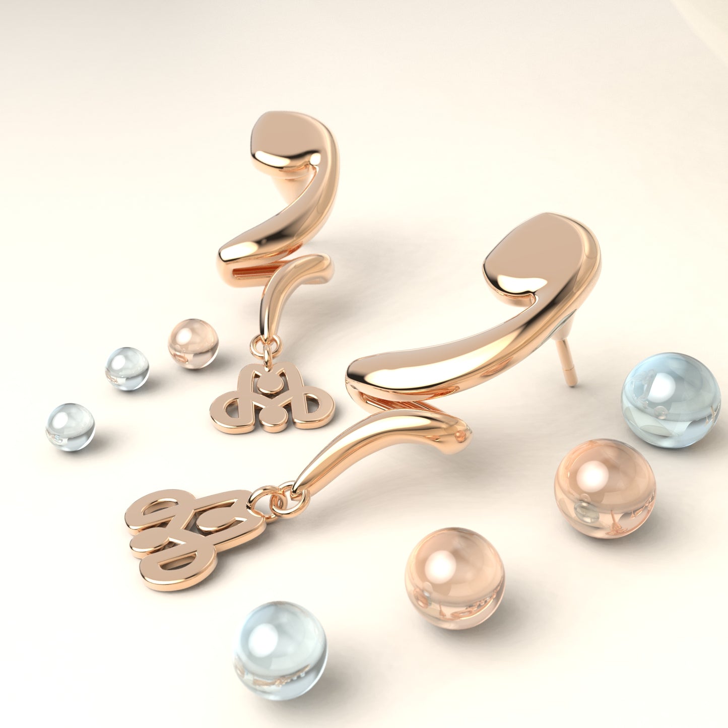 CALLIGRAPHY ࢪº132 | 18K Gold Earrings - Letter 'و'