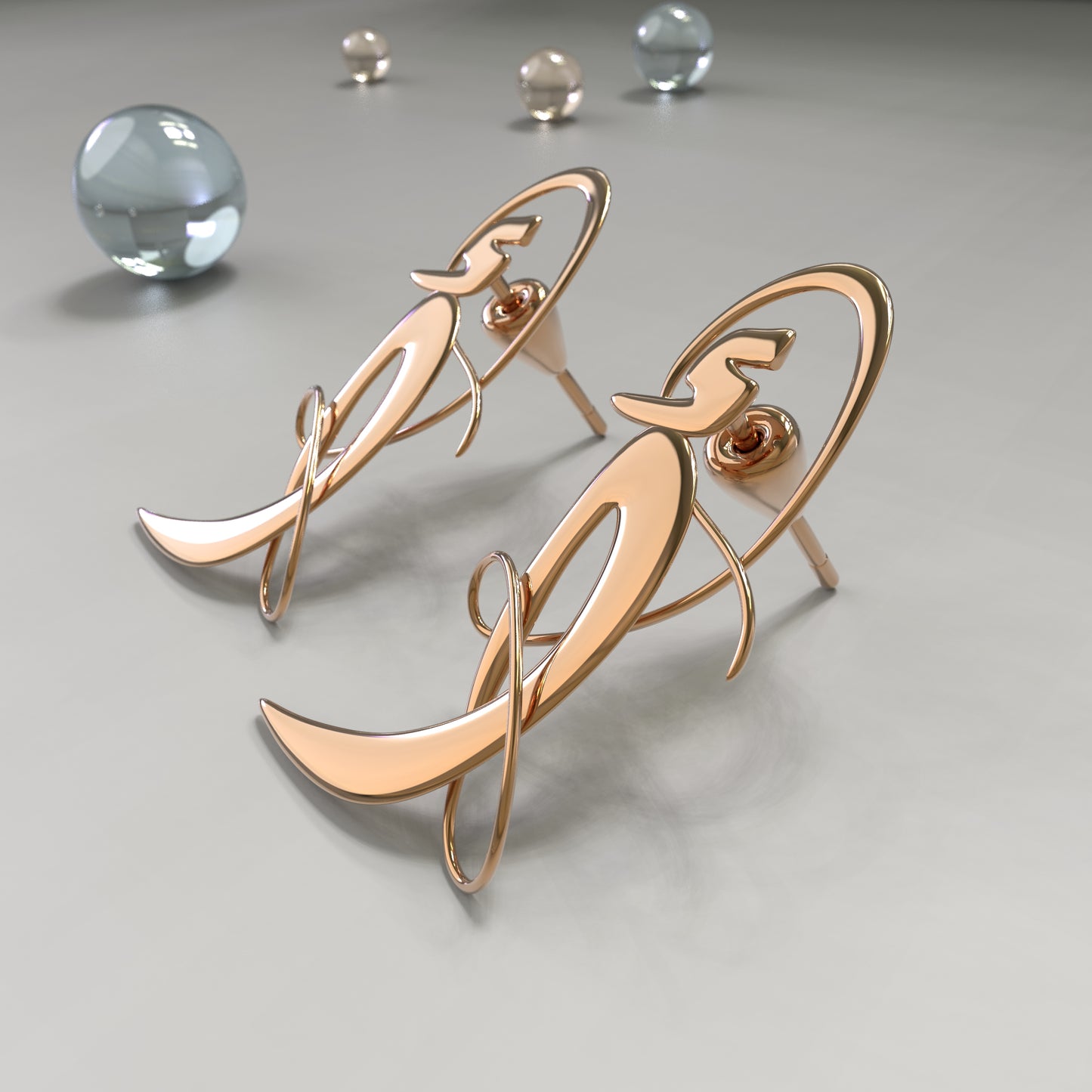 CALLIGRAPHY ࢪº2 | 18K Gold Earrings - Letter 'أ'