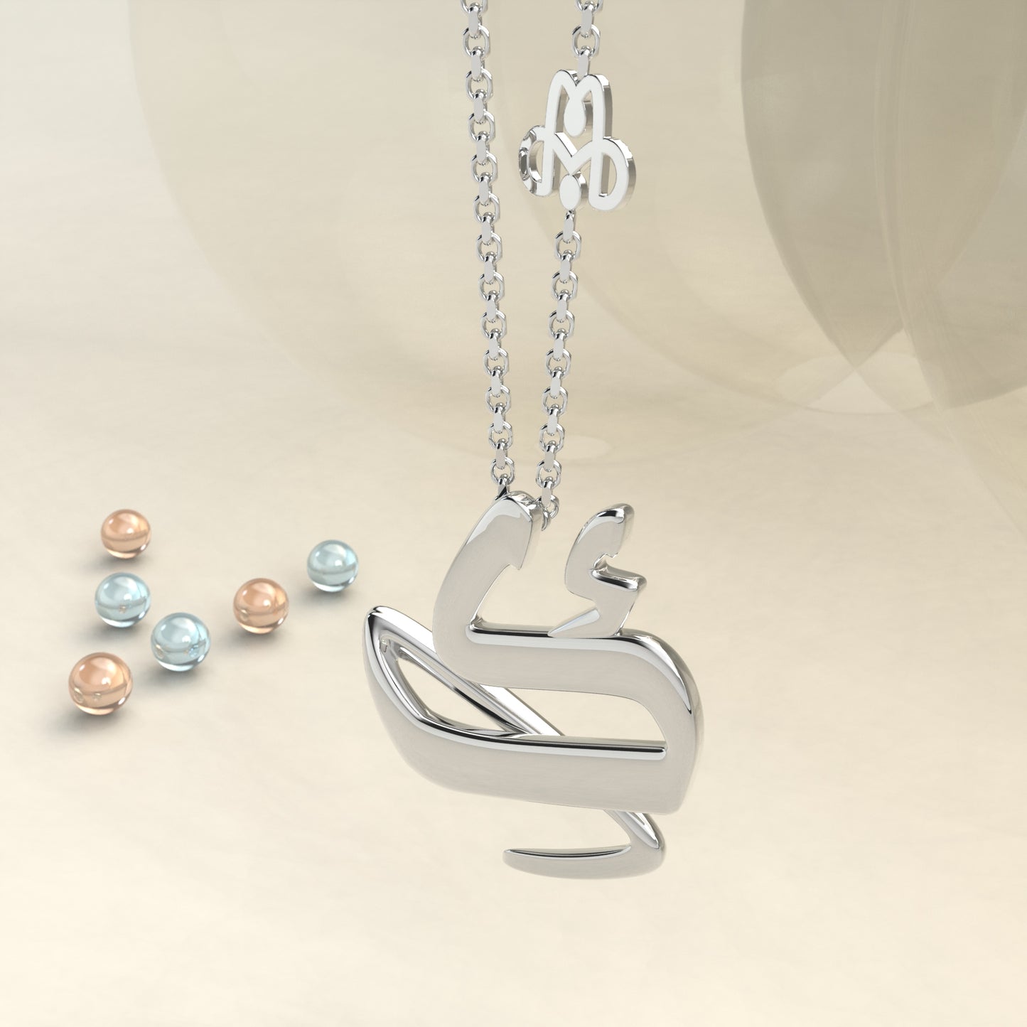 CALLIGRAPHY ࢪº108 | 18K Gold Pendant - Letter 'ك'