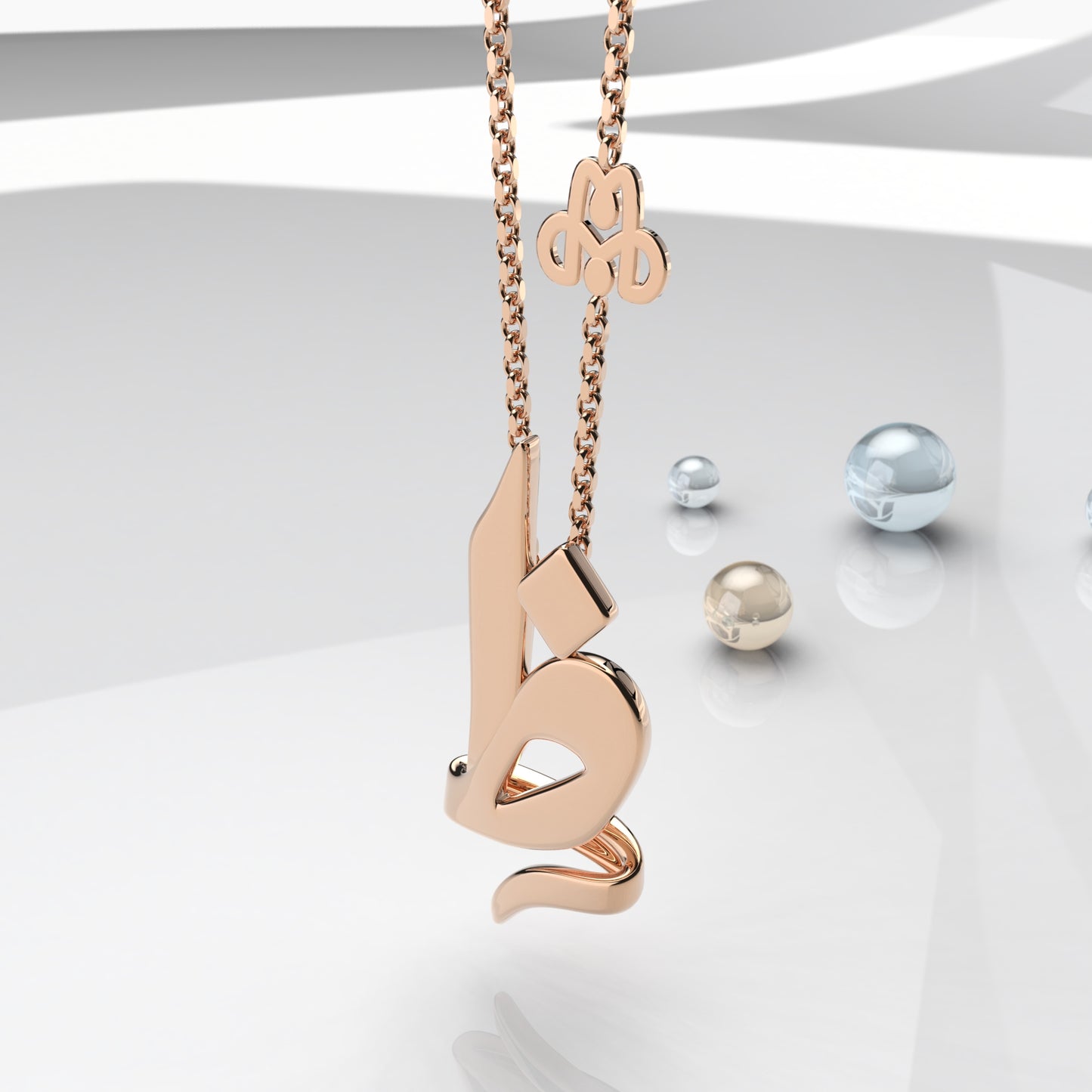 CALLIGRAPHY ࢪº83 | 18K Gold Pendant - Letter 'ظ'