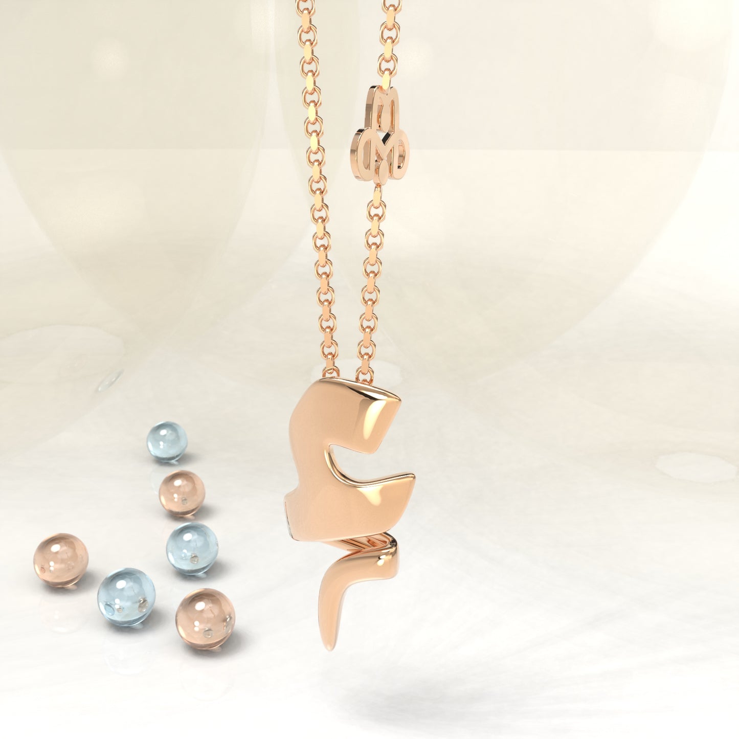 CALLIGRAPHY ࢪº88 | 18K Gold Pendant - Letter 'ع'