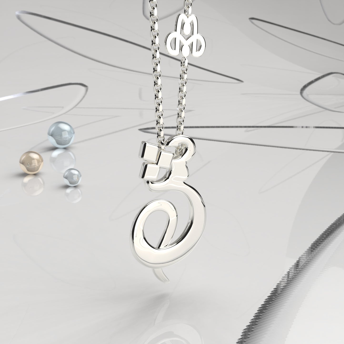 CALLIGRAPHY ࢪº63 | 18K Gold Pendant - Letter 'ش'