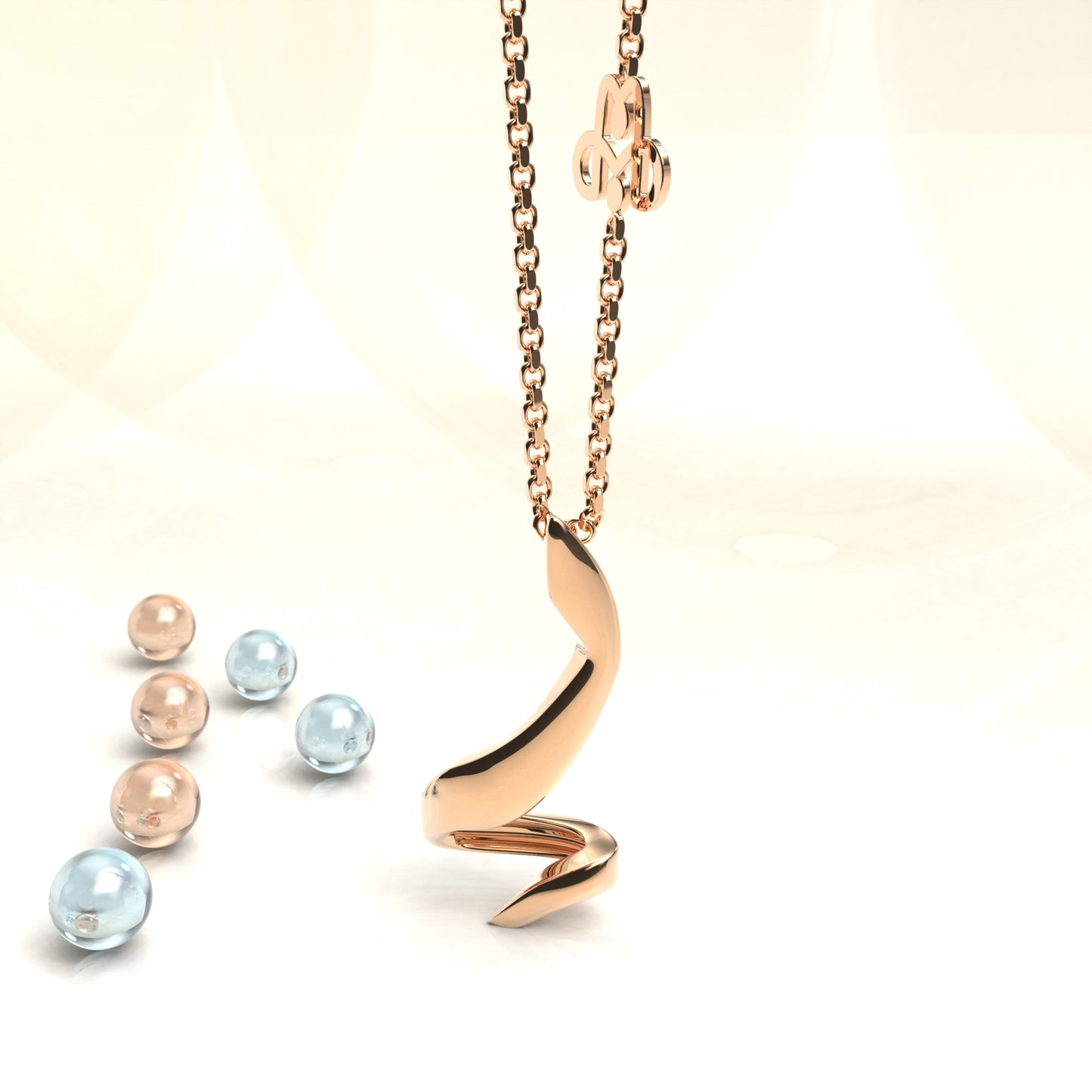 CALLIGRAPHY ࢪº48 | 18K Gold Pendant - Letter 'ر'