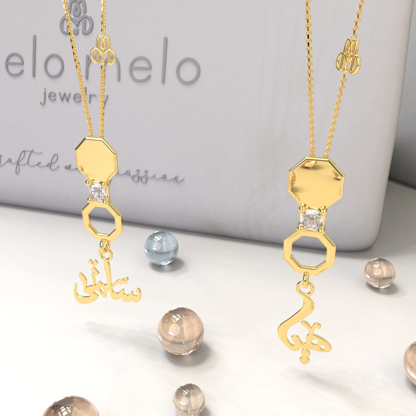 ARABESQUE ࢪº16 | 18K Gold Customised Pendant with Gem Stone