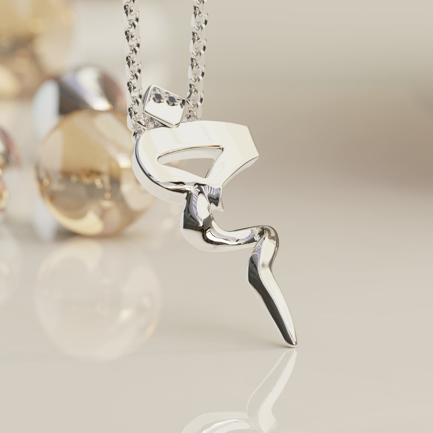 CALLIGRAPHY ࢪº33 | 18K Gold Pendant - Letter 'خ'