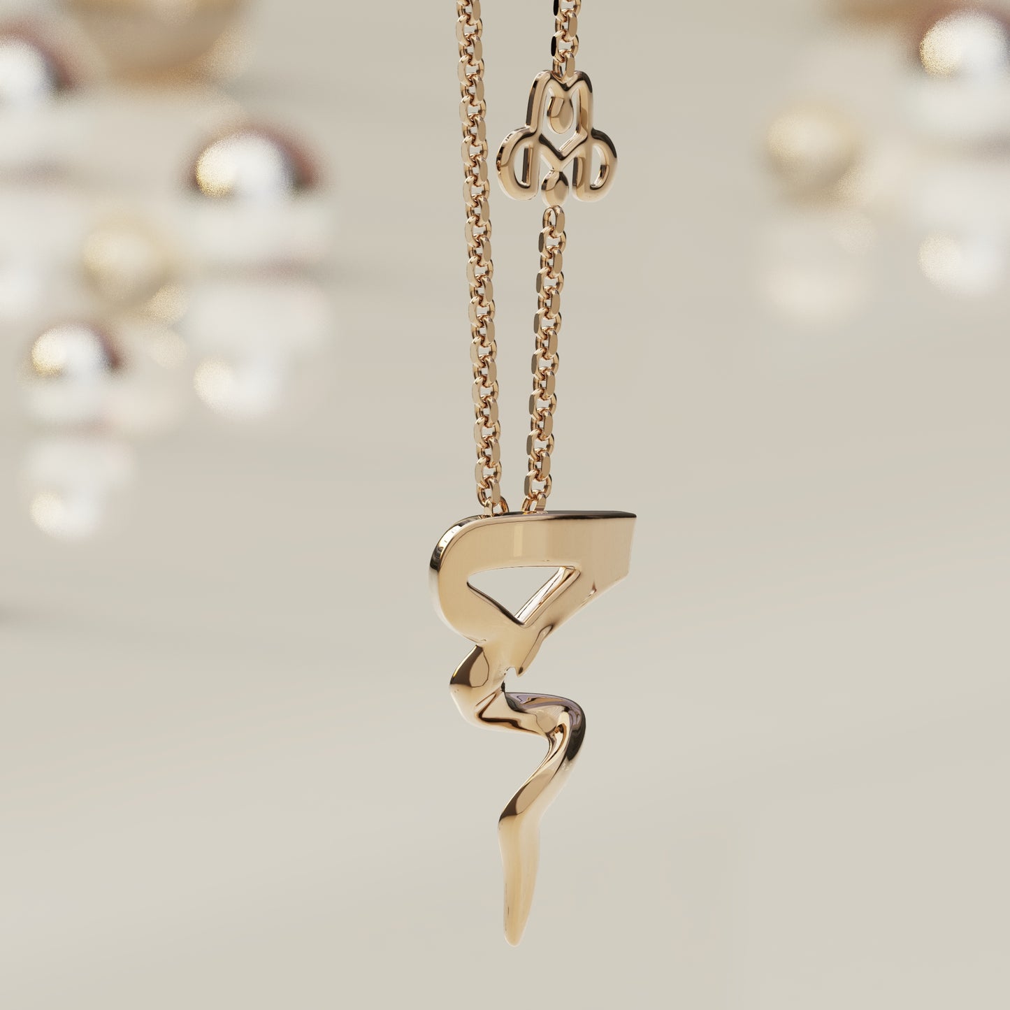 CALLIGRAPHY ࢪº28 | 18K Gold Pendant - Letter 'ح'