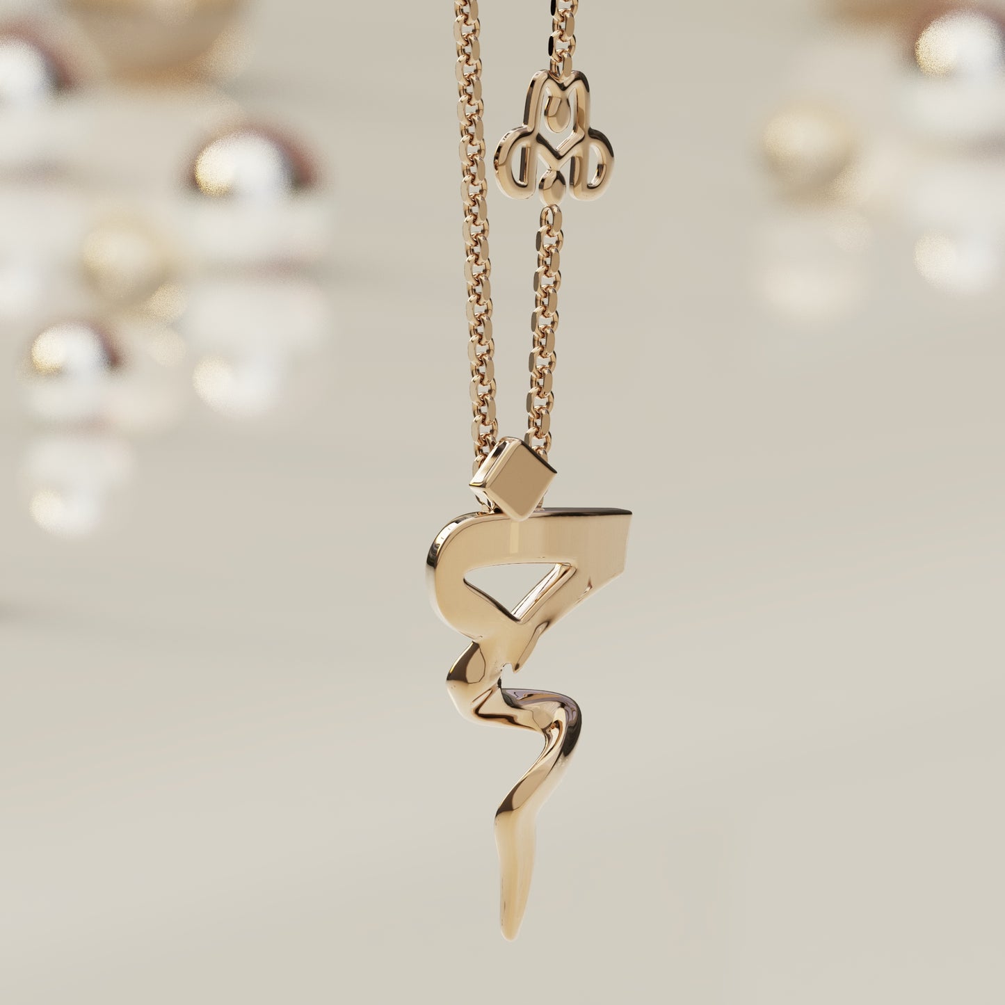 CALLIGRAPHY ࢪº33 | 18K Gold Pendant - Letter 'خ'