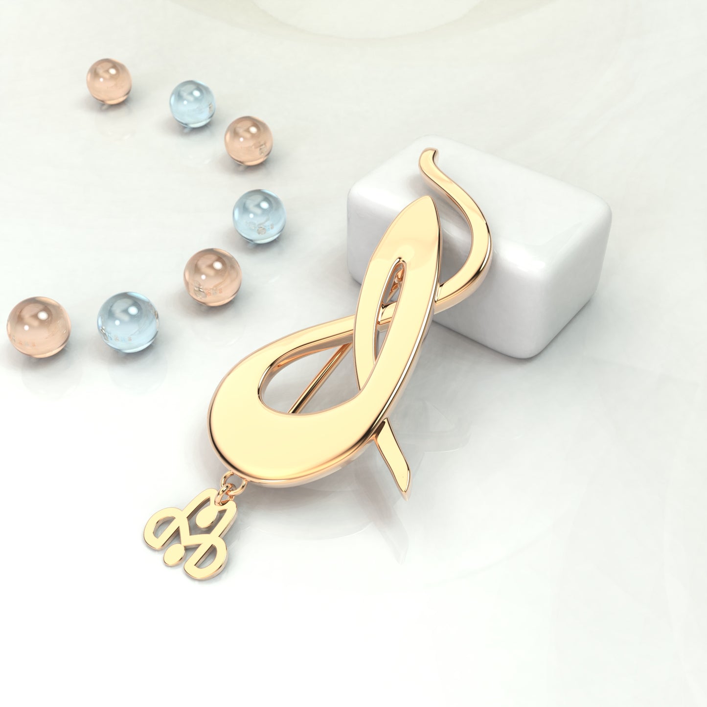 CALLIGRAPHY ࢪº115 | 18K Gold Pin - Letter 'ل'