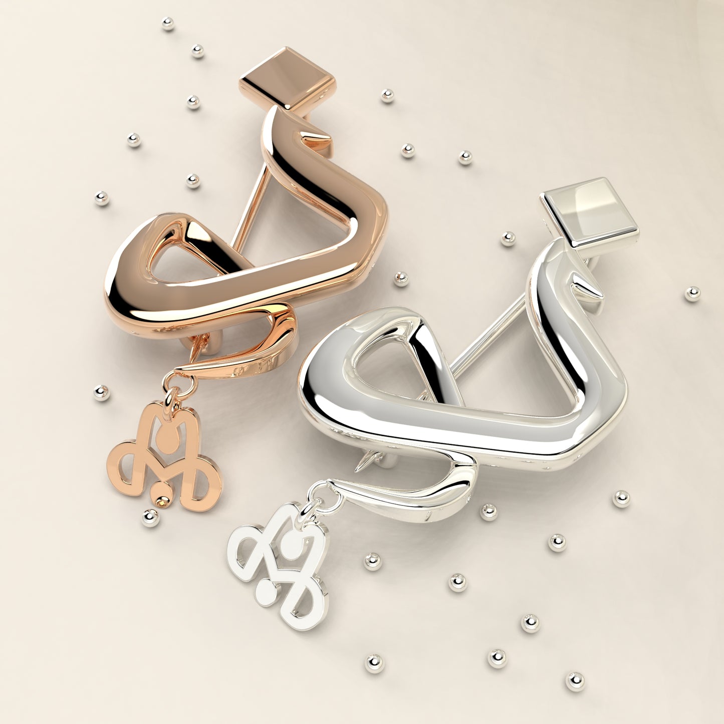 CALLIGRAPHY ࢪº45 | 18K Gold Pin - Letter 'ذ'