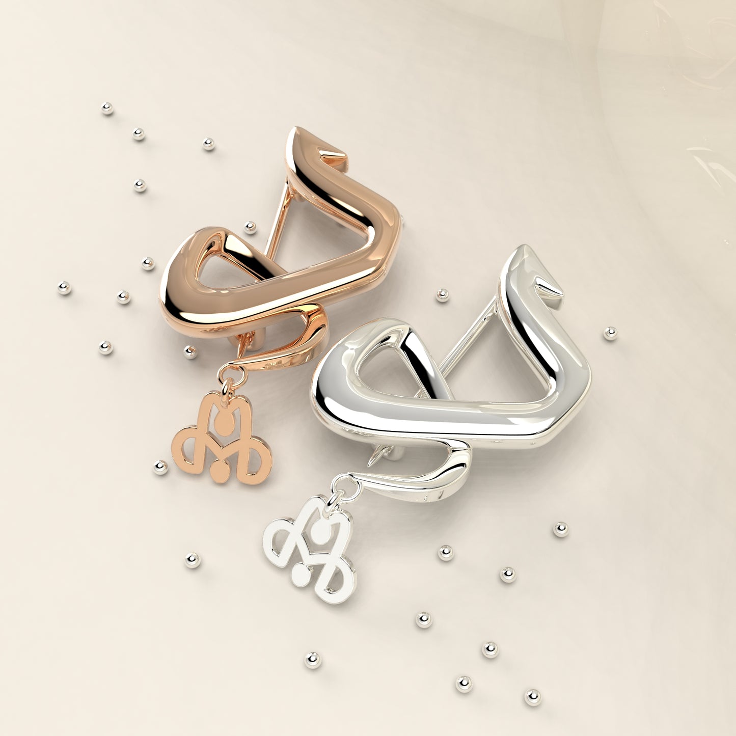 CALLIGRAPHY ࢪº40 | 18K Gold Pin - Letter 'د'