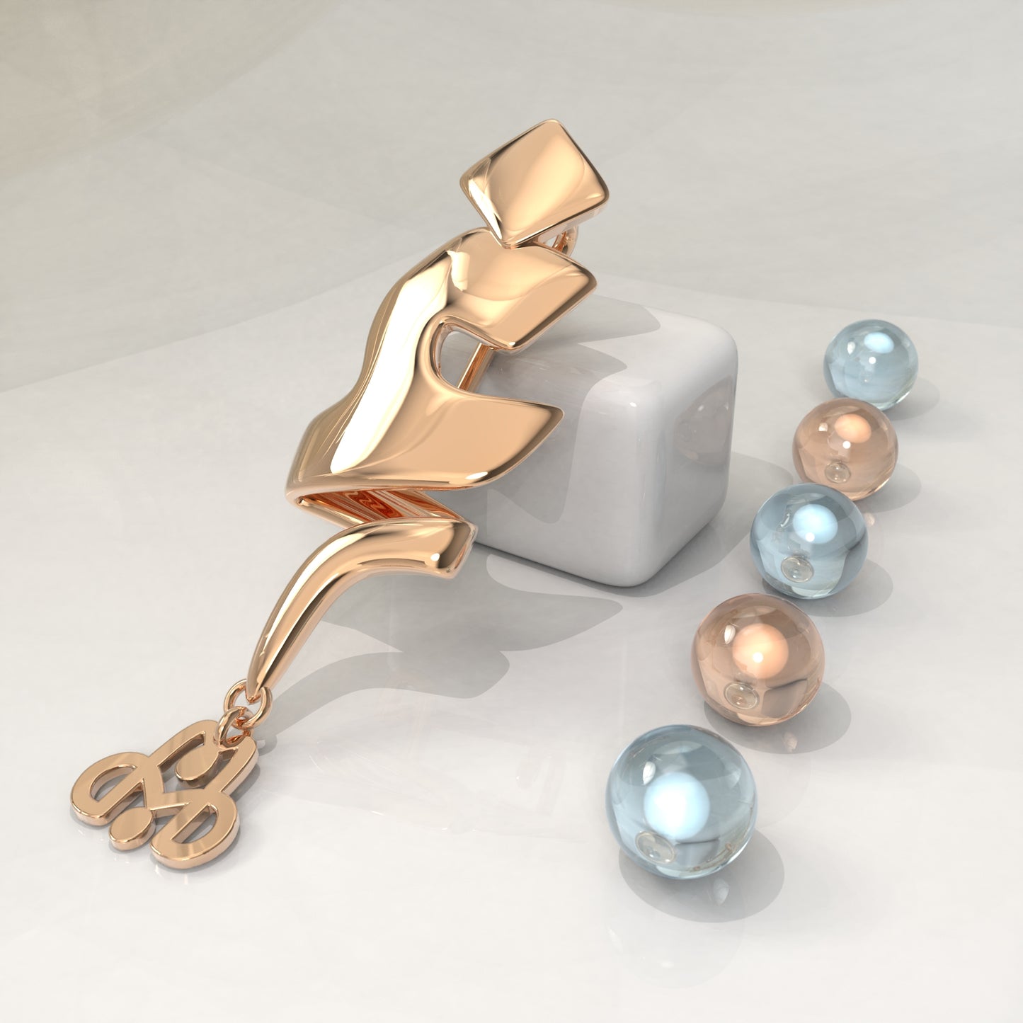 CALLIGRAPHY ࢪº95 | 18K Gold Pin - Letter 'غ'