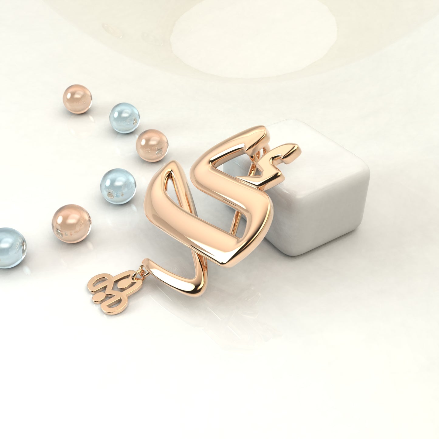 CALLIGRAPHY ࢪº110 | 18K Gold Pin - Letter 'ك'