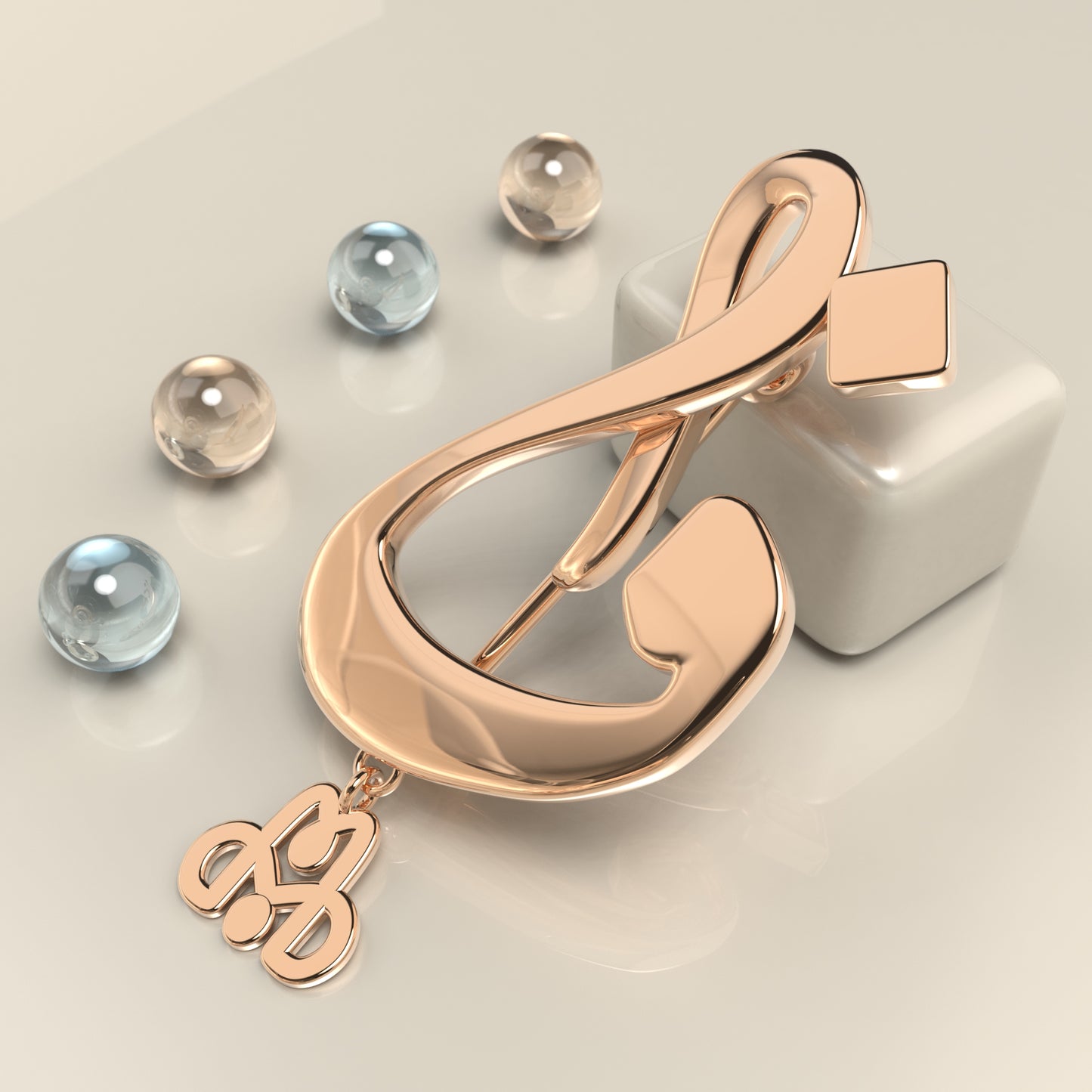 CALLIGRAPHY ࢪº100 | 18K Gold Pin - Letter 'ف'