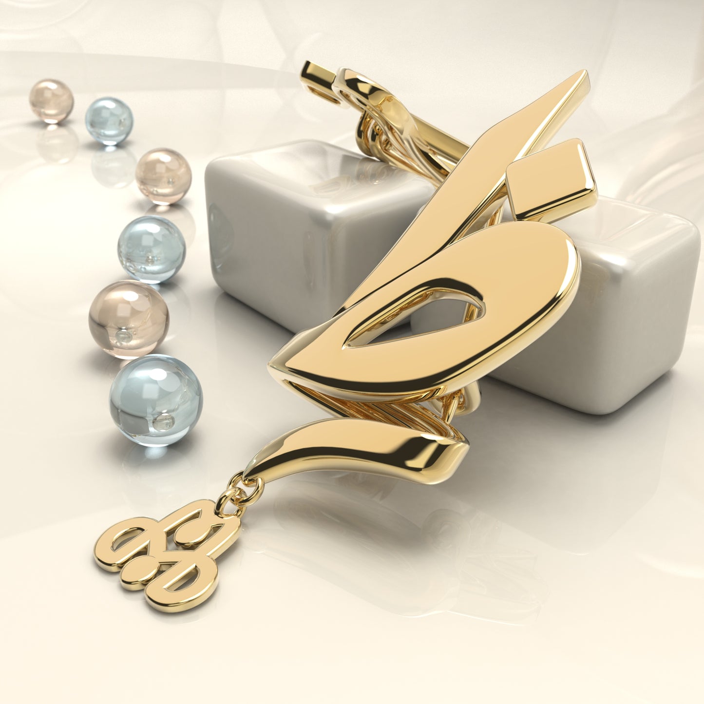 CALLIGRAPHY ࢪº85 | 18K Gold Pin - Letter 'ظ'