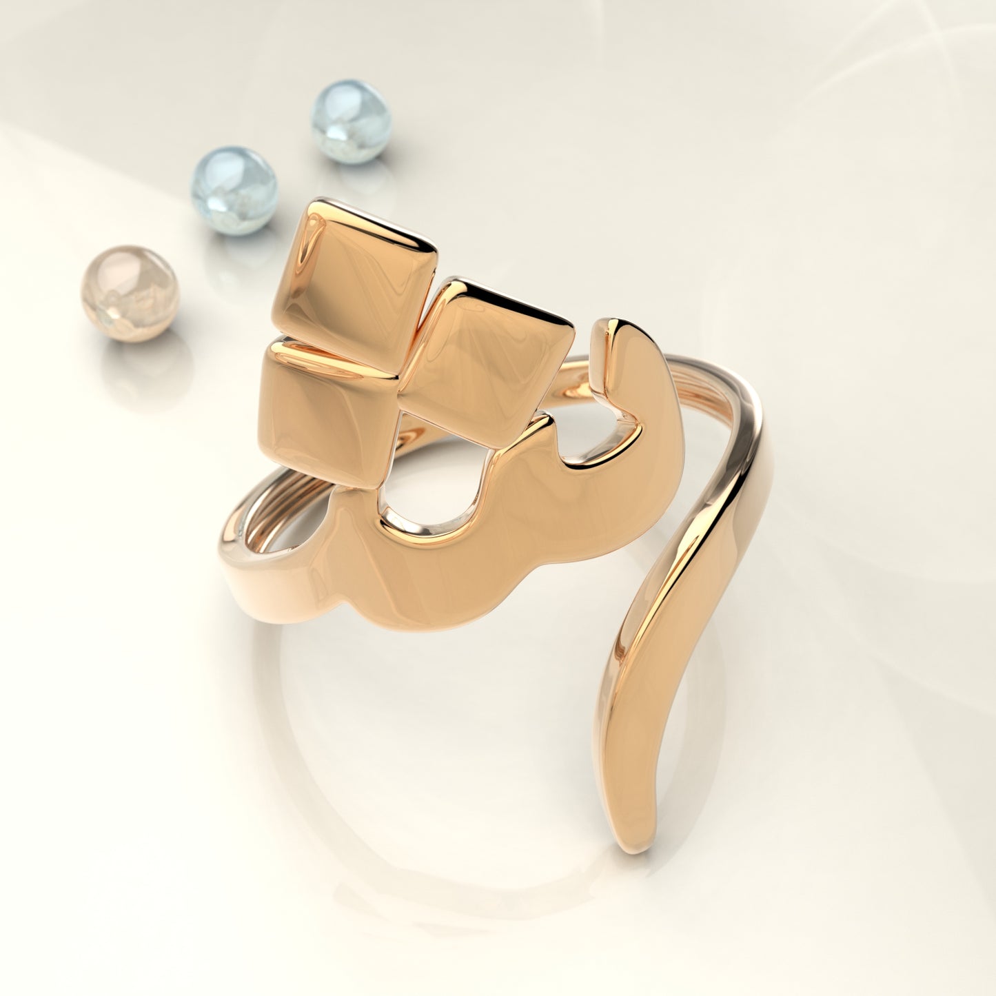 CALLIGRAPHY ࢪº64 | 18K Gold Ring - Letter 'ش'