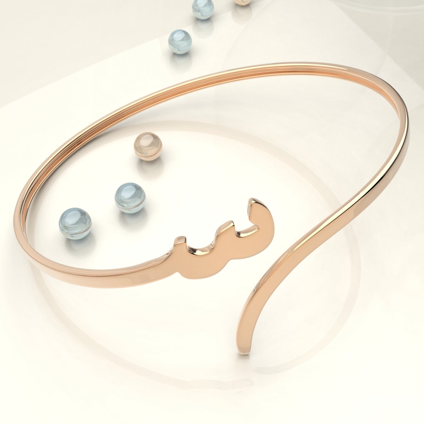 CALLIGRAPHY ࢪº56 | 18K Gold Bangle - Letter 'س'