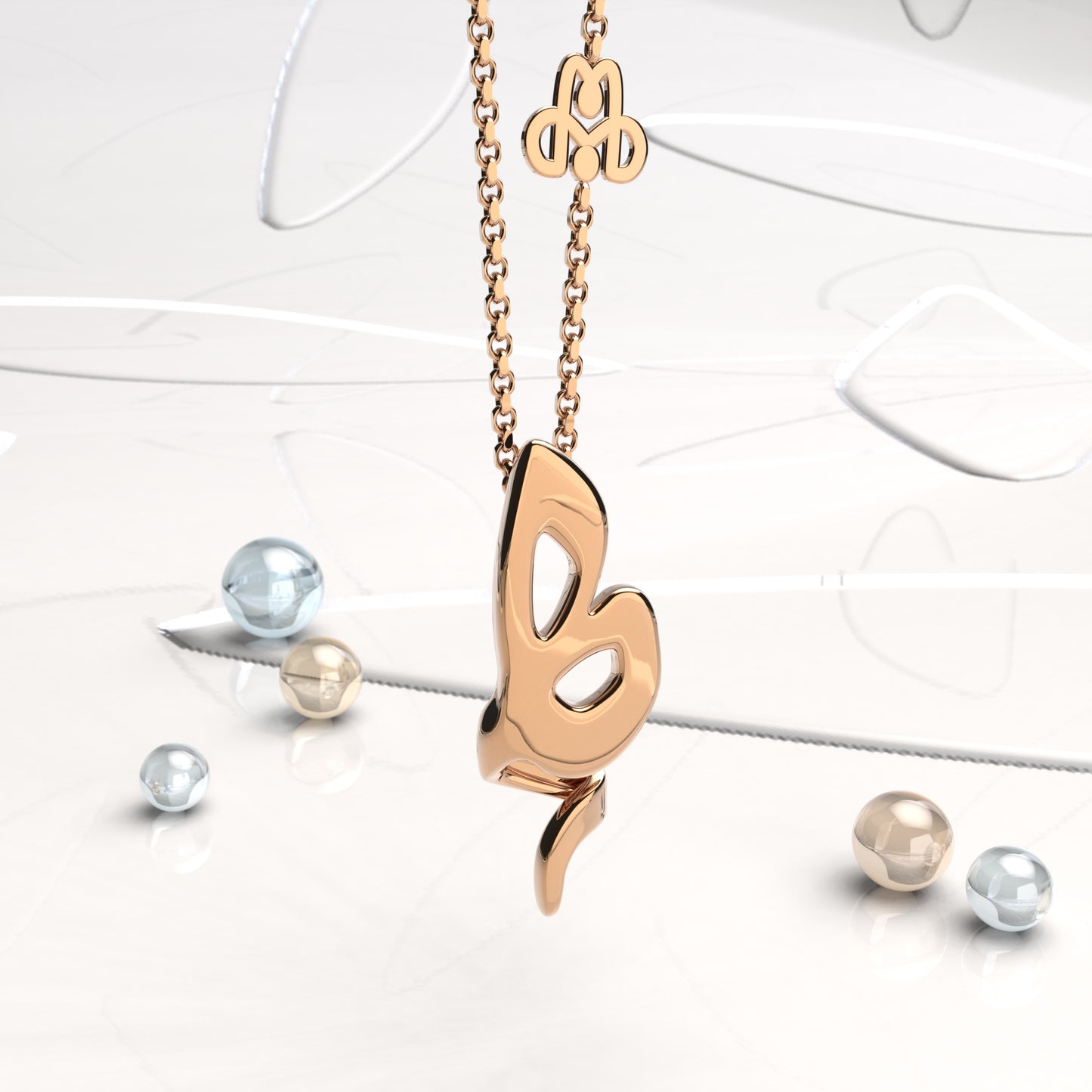 CALLIGRAPHY ࢪº128 | 18K Gold Pendant - Letter 'هـ'