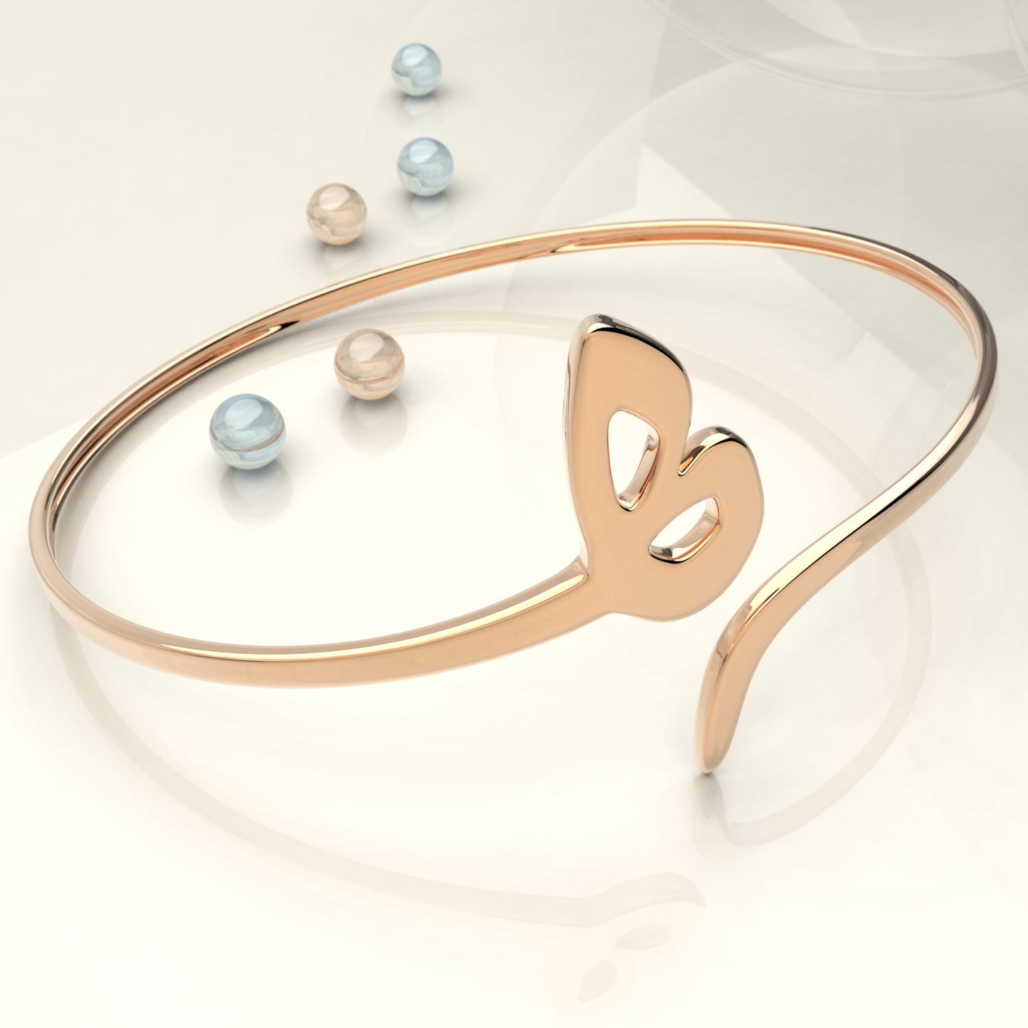 CALLIGRAPHY ࢪº126 | 18K Gold Bangle - Letter 'هـ'