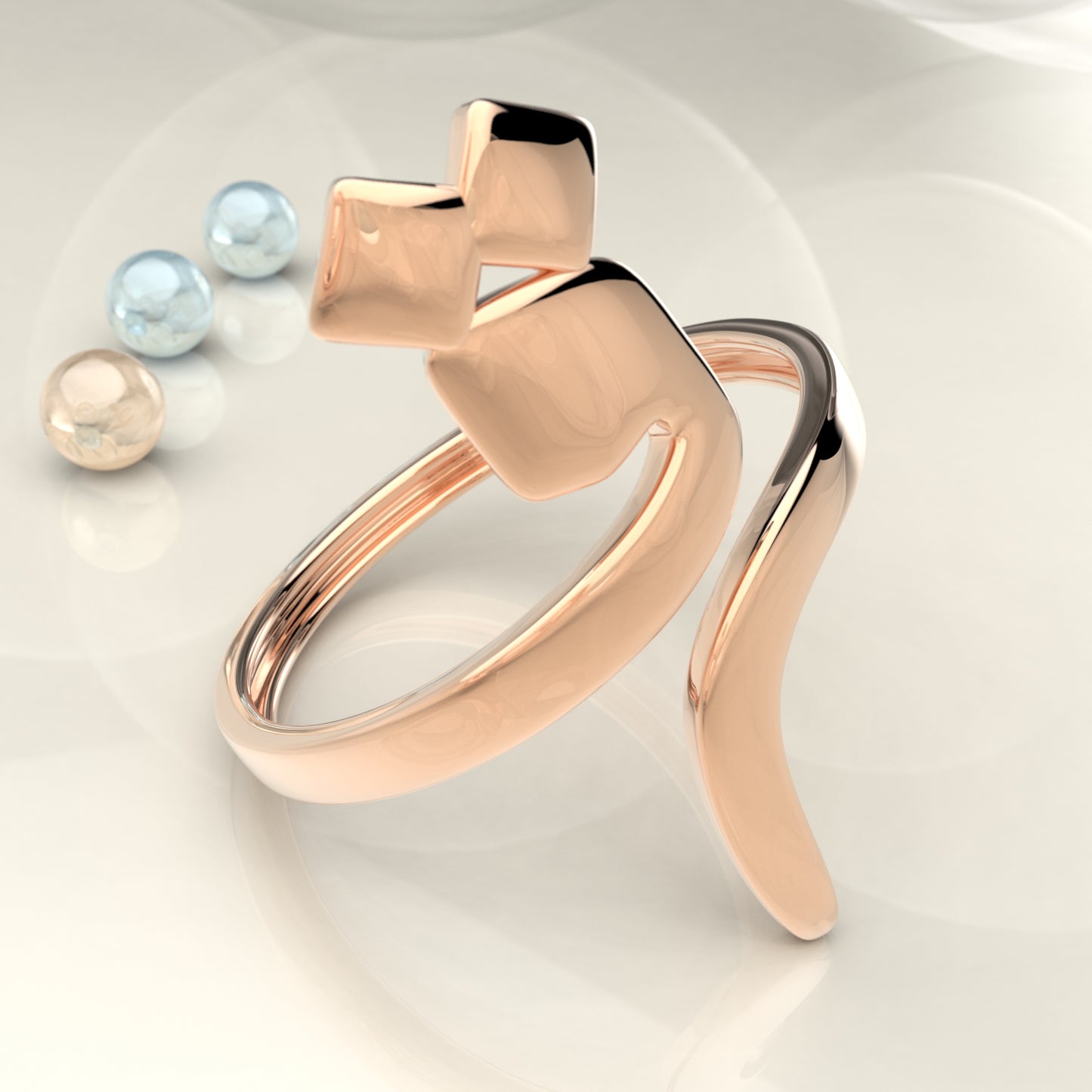 CALLIGRAPHY ࢪº104 | 18K Gold Ring - Letter 'ق'