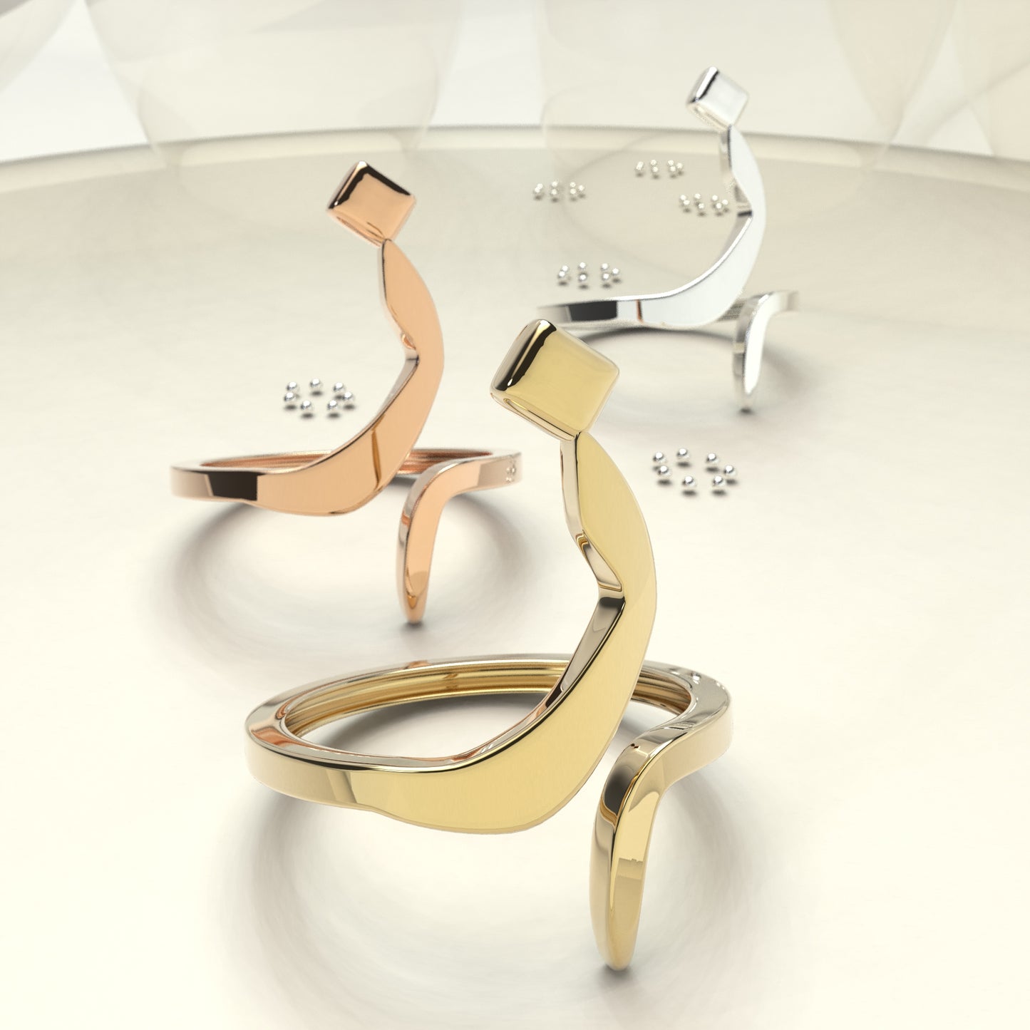 CALLIGRAPHY ࢪº54 | 18K Gold Ring - Letter 'ز'