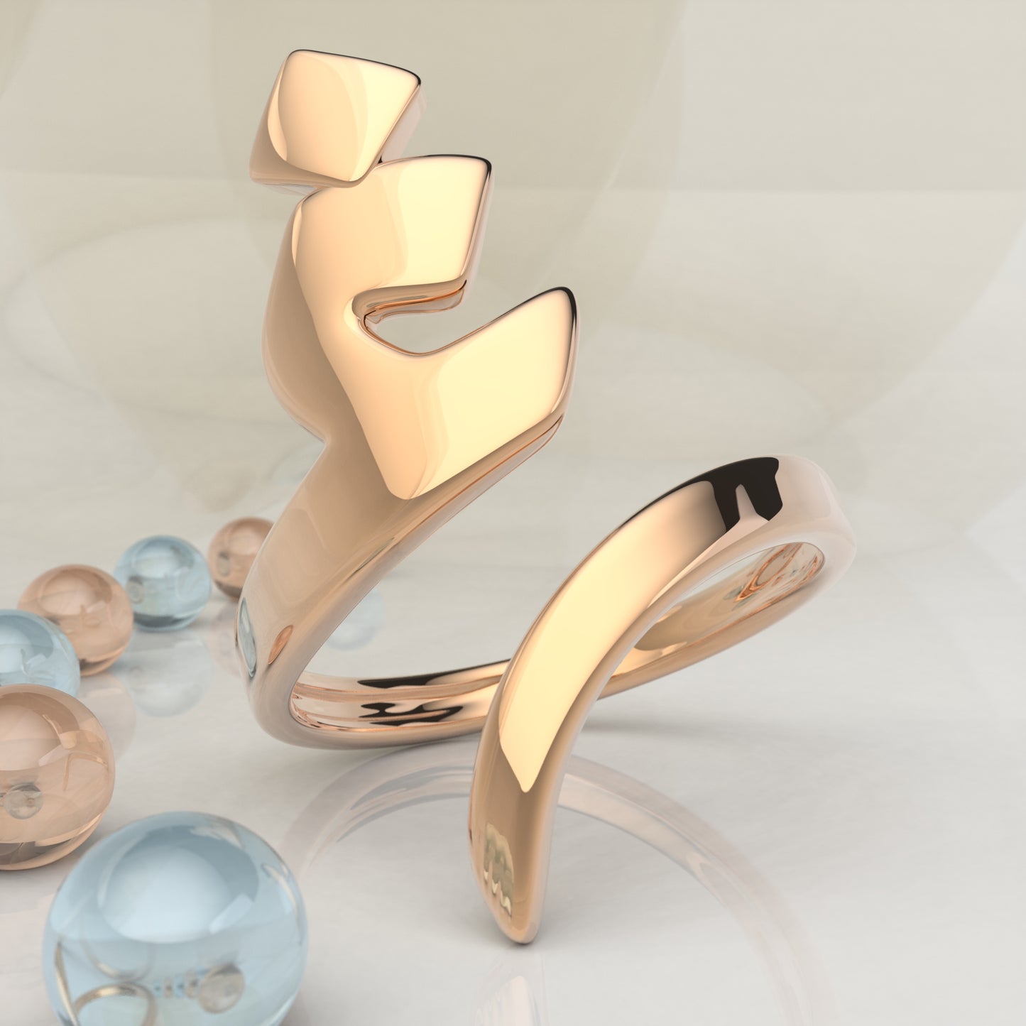 CALLIGRAPHY ࢪº94 | 18K Gold Ring - Letter 'غ'