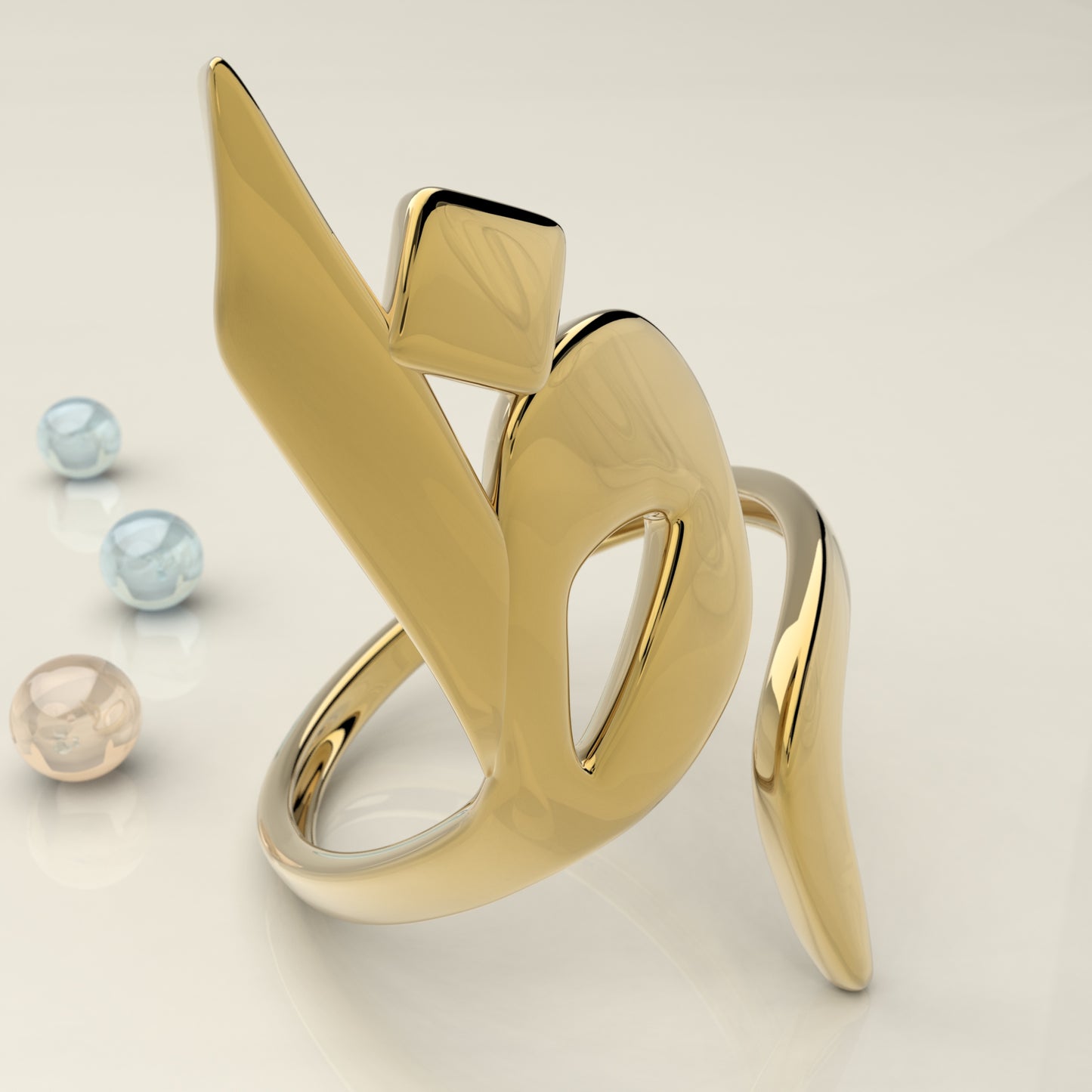 CALLIGRAPHY ࢪº84 | 18K Gold Ring - Letter 'ظ'