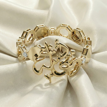 ARABESQUE ࢪº15 | 18K Gold Customized Ring with Diamonds/Standard Gem Stone