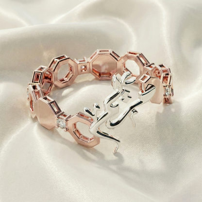 ARABESQUE ࢪº15 | 18K Gold Customized Ring with Diamonds/Standard Gem Stone