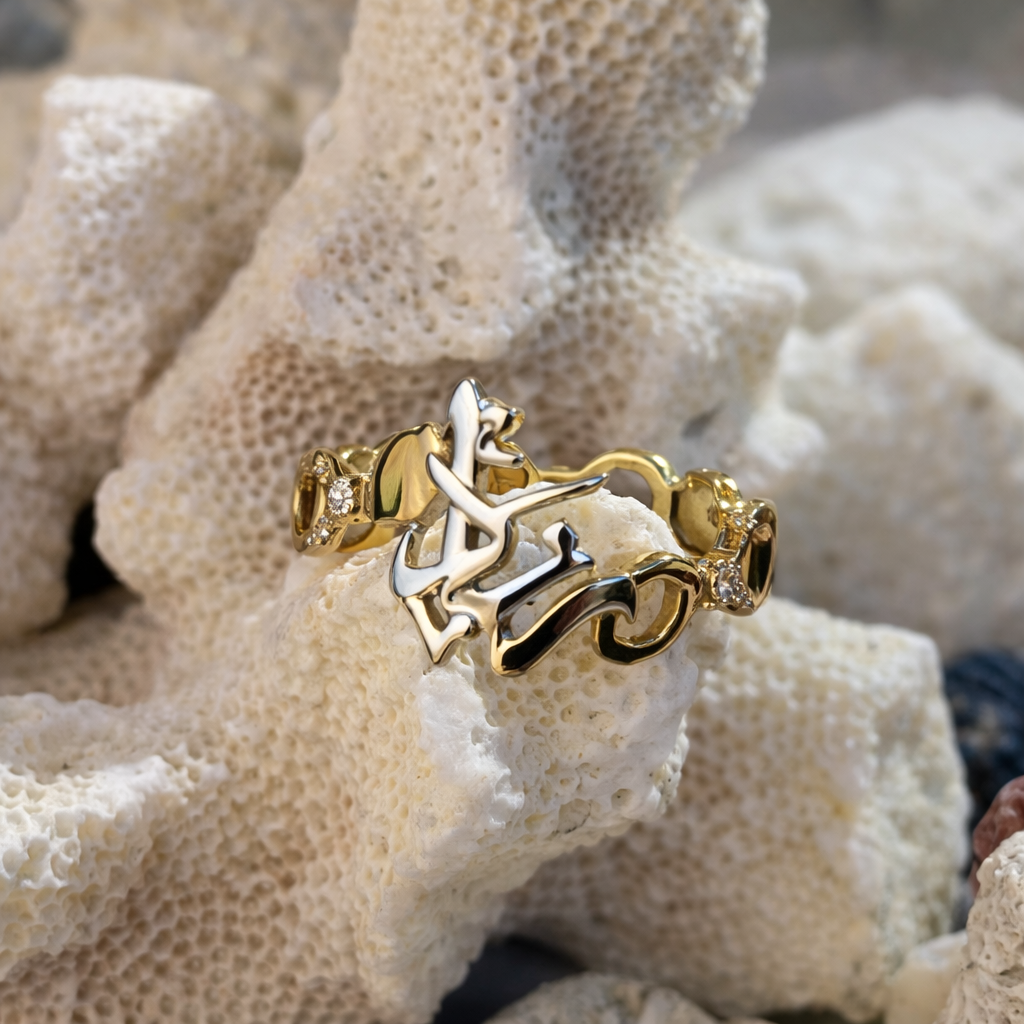 ARABESQUE ࢪº15 | 18K Gold Customized Ring with Diamonds/Standard Gem Stone