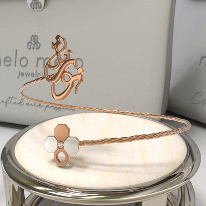 ARABESQUE ࢪº25  | 18K Gold Customised Bangle with Gem Stone