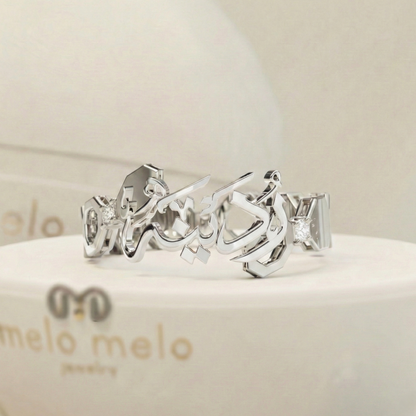 ARABESQUE ࢪº15 | 18K Gold Customized Ring with Diamonds/Standard Gem Stone