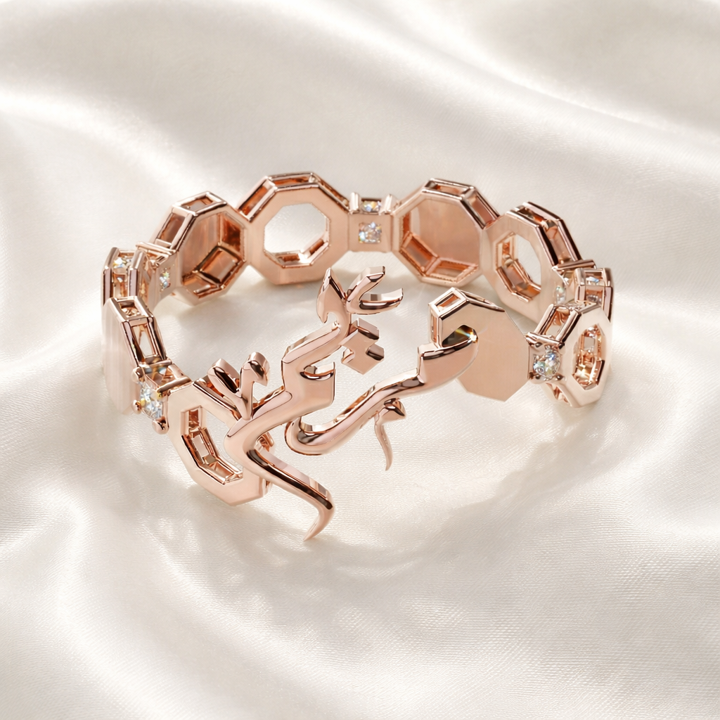 ARABESQUE ࢪº15 | 18K Gold Customized Ring with Diamonds/Standard Gem Stone
